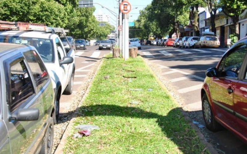 Estacionar nos canteiros centrais da avenida Getúlio Vargas será proibido a partir desta quinta-feira