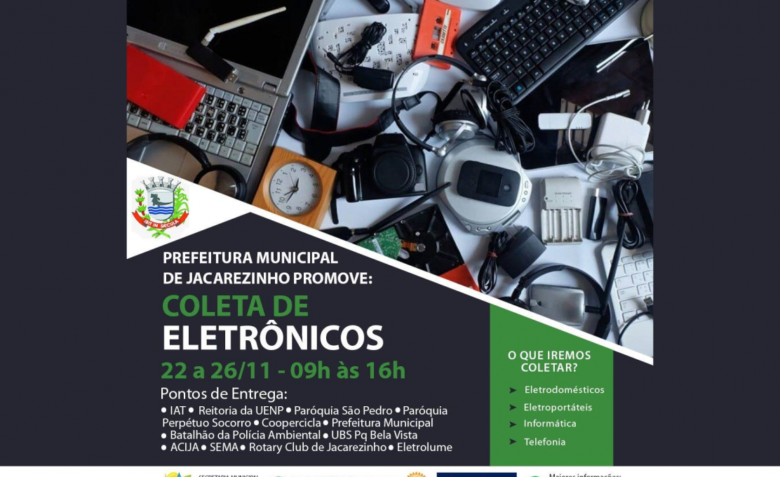 Jacarezinho promove campanha para coleta de lixo eletroeletrônico