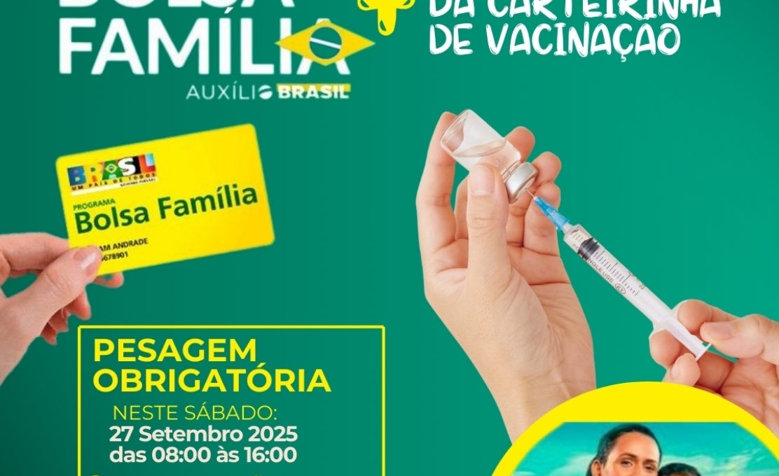 JARDIM SÃO LUIZ: Atualização da caderneta de vacinação e pesagem do Bolsa Família!