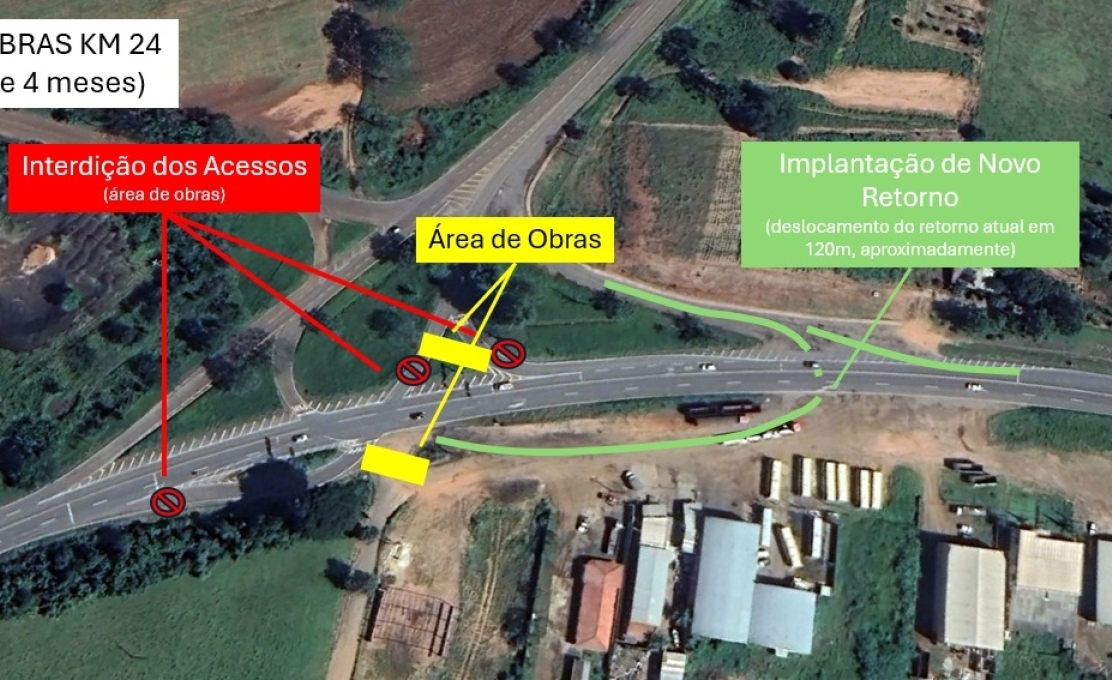 Construção de viaduto na BR-153 altera acessos no km 24, em Jacarezinho