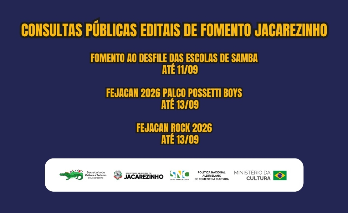 Jacarezinho abre consultas públicas para construção de três editais culturais