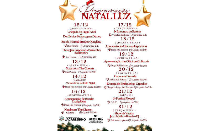 Natal Luz em Jacarezinho: magia e emoção marcam o início das celebrações natalinas
