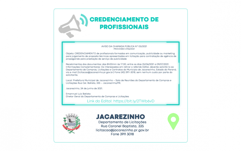 Credenciamento para profissionais de Comunicação, Publicidade ou Marketing