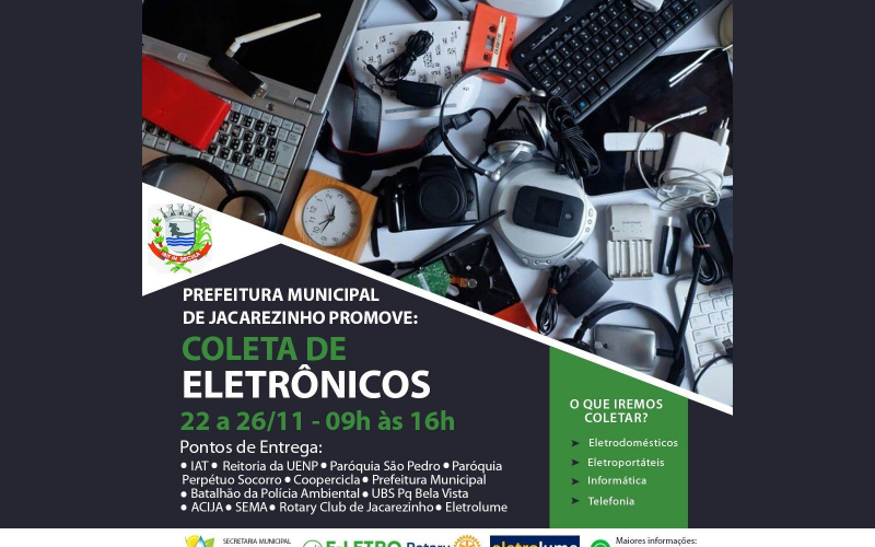 Jacarezinho promove campanha para coleta de lixo eletroeletrônico