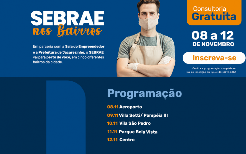 Sebrae e Prefeitura disponibilizam consultoria a empreendedores