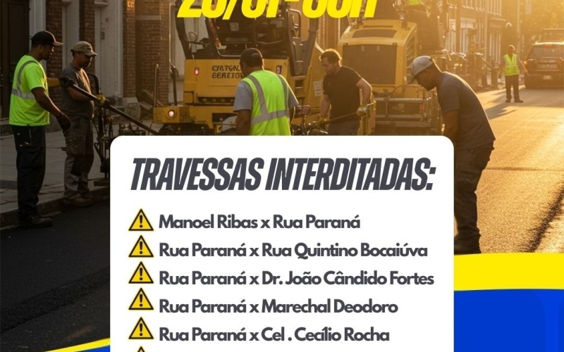 INTERDIÇÃO DE VIAS – RECAPE ASFÁLTICO