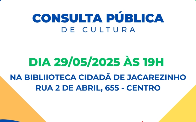 Jacarezinho realiza Consulta Pública da Política Nacional Aldir Blanc no dia 29 de maio