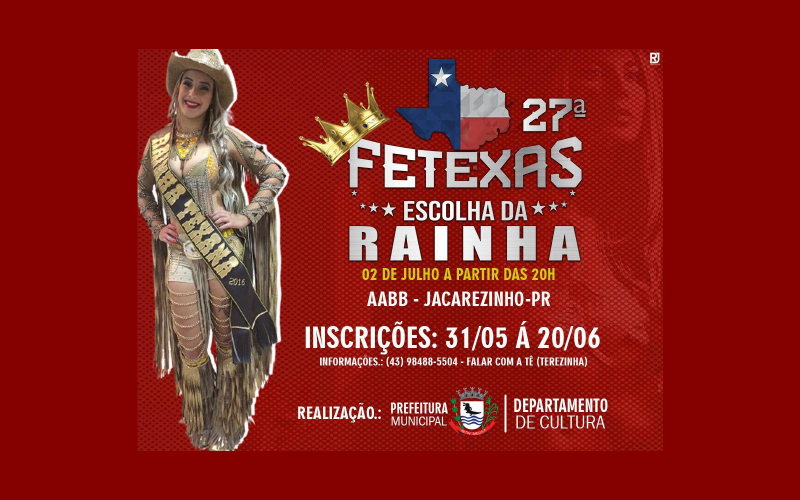 Vem aí Concurso Rainha da Fetexas 2022