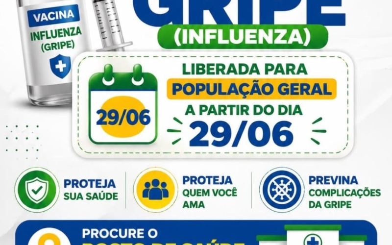 Vacinação Contra a Gripe Liberada para Toda a População!