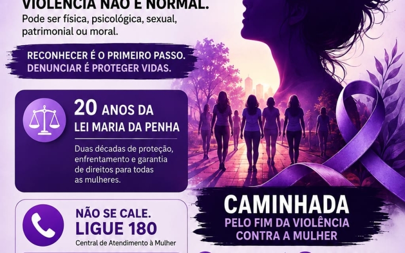 Caminhada pelo fim da violência contra a mulher