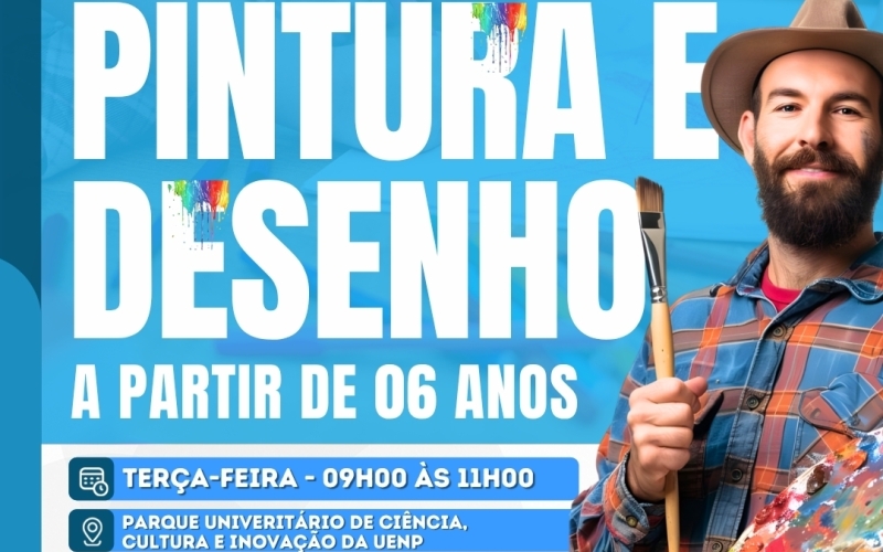 Inscrições abertas para as oficinas de pintura e desenho em Jacarezinho!